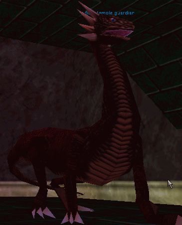 a fiery temple guardian