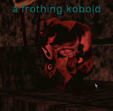 a frothing kobold