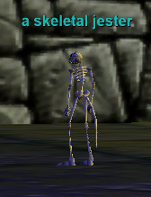 a skeletal jester