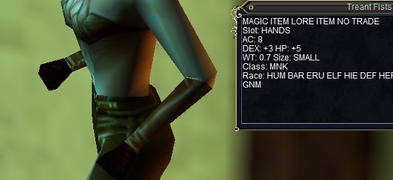 On male human this item appears as blood red plate fists.