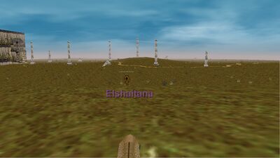 Facing the spawn point of a sarnak berzerker